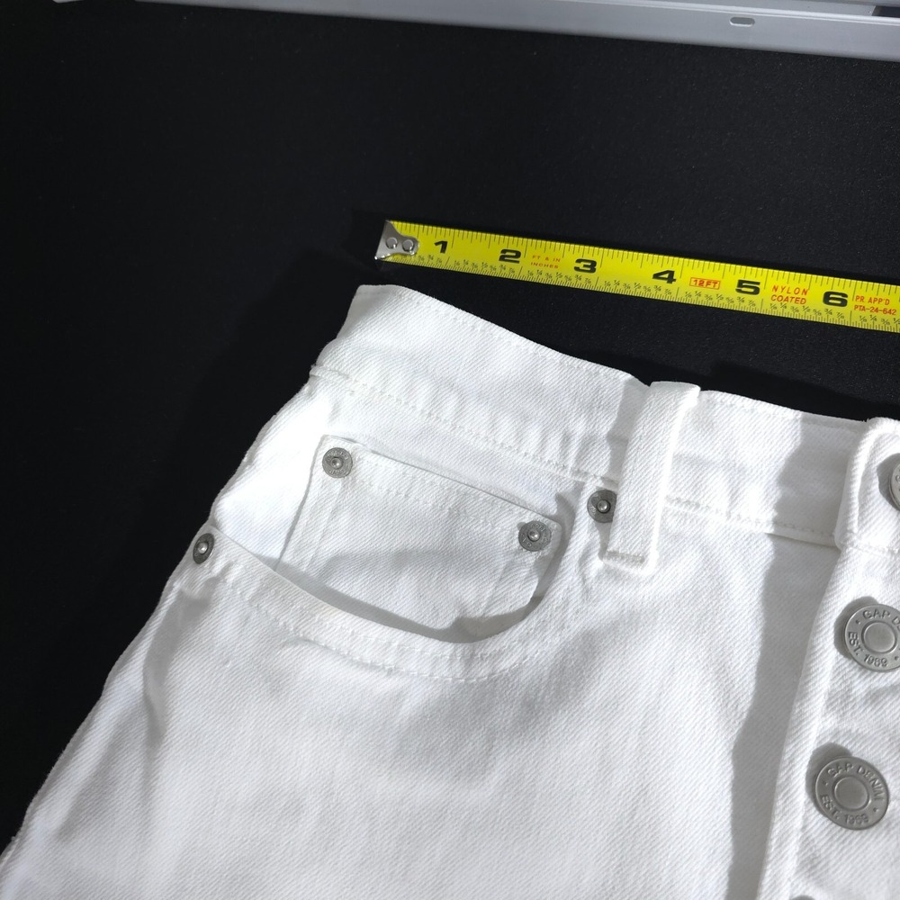 Gap Denim Shorts White Size 6 28 Cigarette Optic White Hot Pants For Good Cotton - Picture 7 of 15